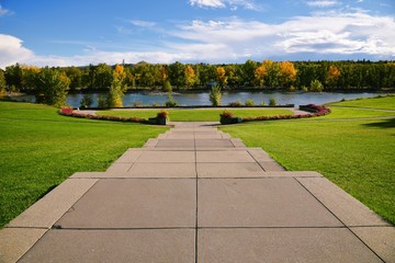 Beautiful bakers park and Bowness park at the Banks of bow river in Calgary, Alberta, Canada. 
