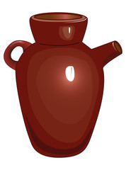 Ceramic jug .Pottery .. A container for beverages .Vector