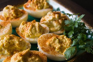 Deviled eggs with paprika