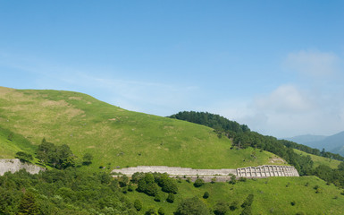 Fototapeta premium Roads in the mountains at Japan, Beautiful mountains roads, Travelers challenging roads,beautiful roads