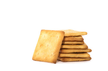 square crackers isolated on white background.