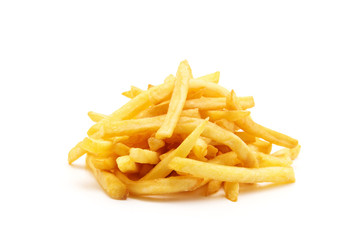 potato fry on white isolated background