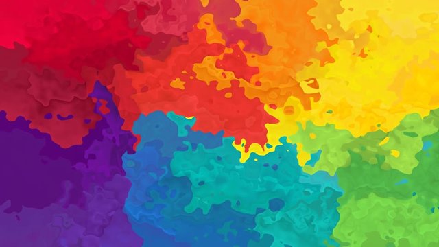 abstract animated stained background seamless loop video - watercolor splotch effect - rainbow full color spectrum