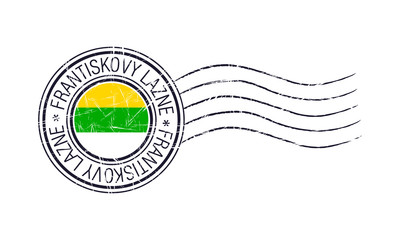 Frantiskovy Lazne city grunge postal rubber stamp