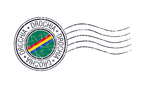 Drochia city grunge postal rubber stamp