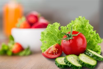 Fresh vegetables isolated on white