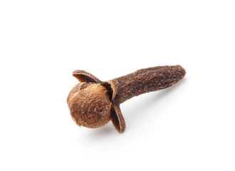 Spice cloves on white background