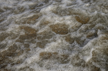 Foam from bubbles of sea waves