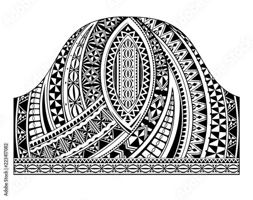 Polynesian Style Half Sleeve Tattoo Template Stock Image
