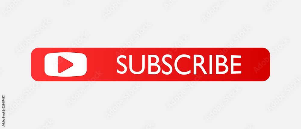 Poster subscribe button. vector subscribe icon on red color. layers grouped for easy editing illustration. 