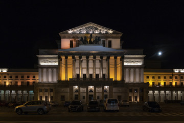 Fototapeta na wymiar The Grand Theatre by night, Warsaw, Poland 