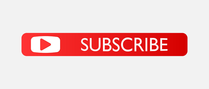 Subscribe button. Vector subscribe icon on red color. Layers grouped for easy editing illustration. For your design.