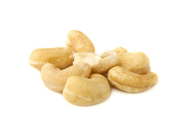 cashew nuts on white background