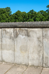Fototapeta na wymiar View of a section of the original east-west Berlin wall, part of the Berlin Wall Memorial, east Berlin, Germany