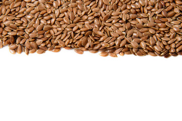 Flax seeds isolated on white