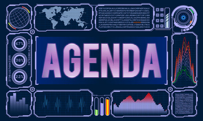 Futuristic User Interface With the Word Agenda. Vector illustration for your design