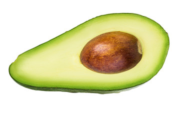 Fresh avocado isolated on white background with clipping path