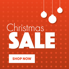 Merry Christmas Sale Tag Discount Card Banner Modern Clean Design