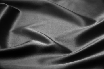 Fototapeta premium Texture black satin, silk background