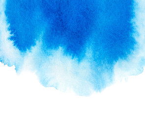 Blue abstract background in watercolor style
