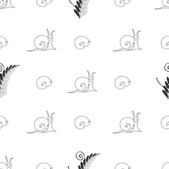 Cheerful children's pattern Attractive handmade snails The idea of packaging, textiles, tiles, wallpaper