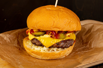 Tasty homemade burger