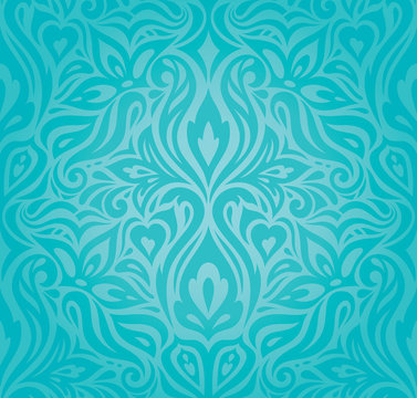 Turquoise floral holiday vintage background wallpaper green blue fashion decorative design