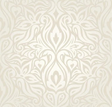 Wedding Floral decorative vintage Background Ecru Bege pale wallpaper pattern fashion decorative vector design