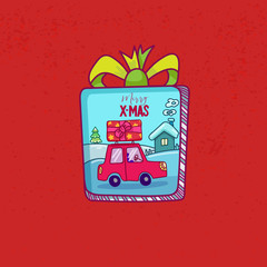 Obraz premium Doodle Xmas card