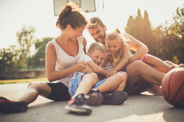 Happy family spending time together.