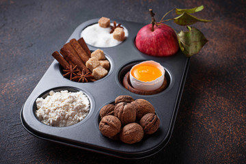 Ingredients for cooking apple pie