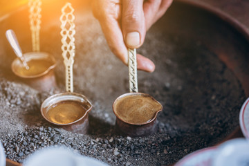traditional coffee in the Turks, close view