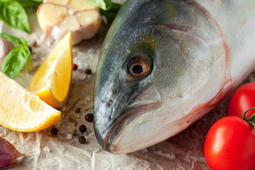 Tuna fish with herbs and vegetables