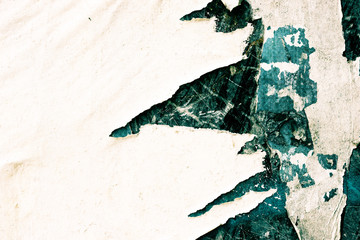 Old ripped torn grunge posters texture background creased crumpled paper backdrop surface empty...