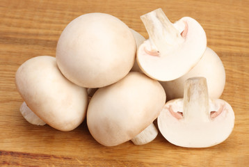 Mushrooms with parsley leaf isolated on white background