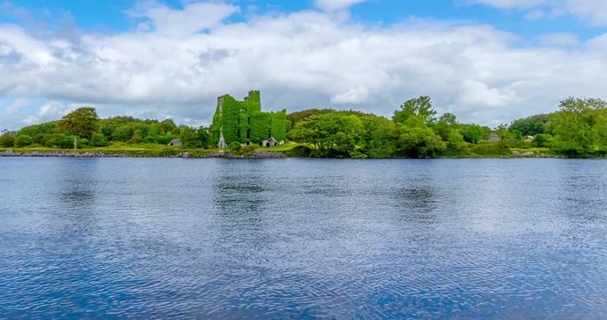 A time lapse of Menlo Castle, Galway city, Ireland. Shot from across the Corrib river in Galway City.