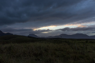 sunset in the mountains