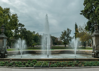 Garden with a big fountain
