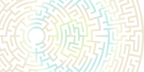 Background with graphic abstract geometry labyrinth pattern. Gradient maze circle. Gradient labyrinth. Maze symbol.