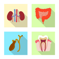 Isolated object of body and human icon. Collection of body and medical stock symbol for web.