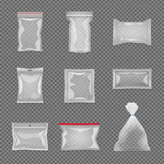 Realistic Transparent Package  Set