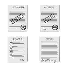 Vector design of form and document sign. Collection of form and mark stock symbol for web.