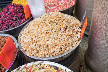 Ginger Lemon Tea - chopped dried fruits mix for tea preparing