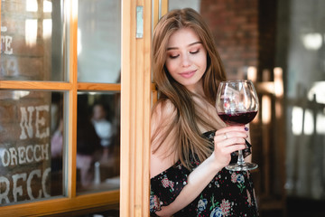 Young girl posing at the camera