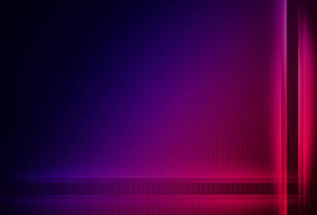 Dark ultraviolet abstract background with vertical and horizontal lines and neon glow