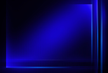 Dark blue abstract background with vertical and horizontal lines and neon glow