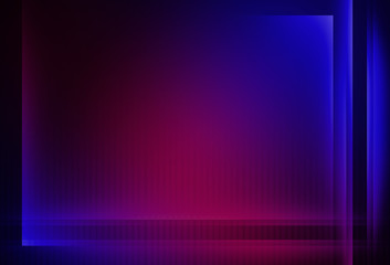 Dark ultraviolet abstract background with vertical and horizontal lines and neon glow