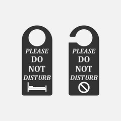 Please Do Not Disturb Hotel Door Hanger Sign.Vector Illustration