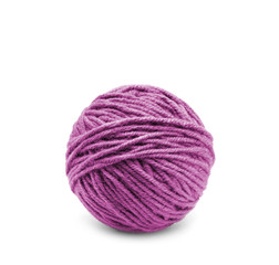 Ball of yarn on white background