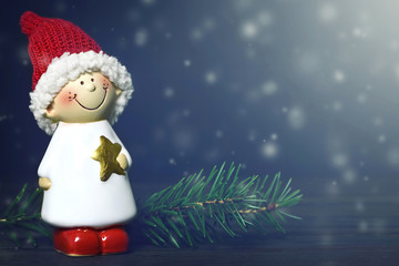 Christmas card with Christmas elf